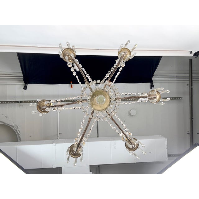 Early 20th Century Waterfall Crystal Chandelier For Sale - Image 11 of 17