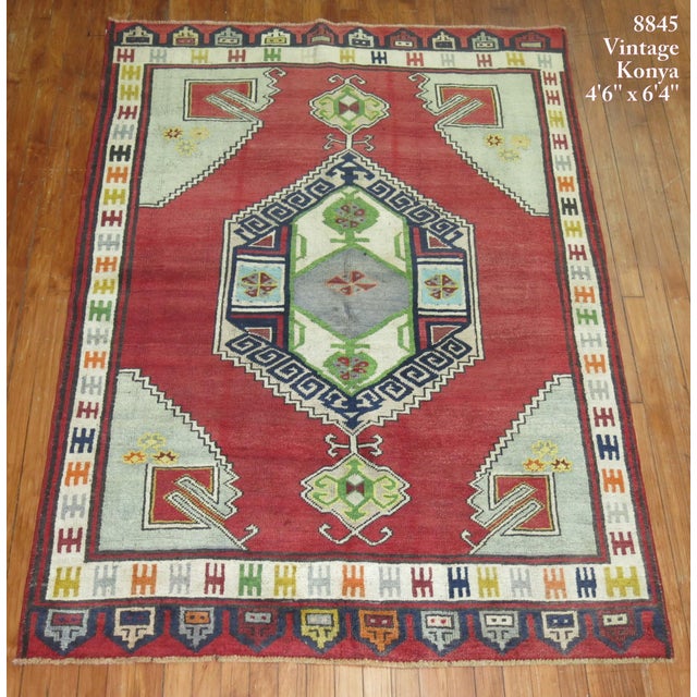Textile Vintage Zabihi Collection Turkish Karapinar Rug - 4'6" x 6'4" For Sale - Image 7 of 7