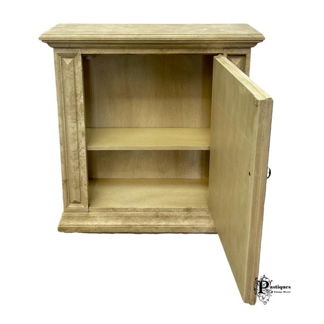 Shabby Chic Vintage Rustic Shabby Chic Floral Painted Hall Chest & Mirror For Sale - Image 3 of 13