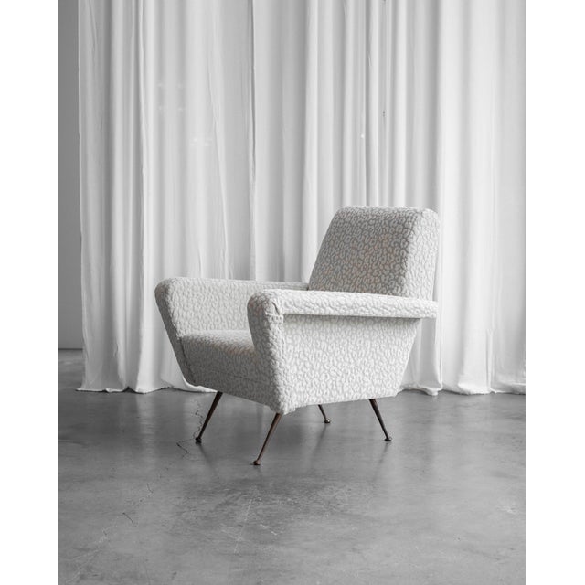 Mid-Century Modern Leopard Armchair with Brass Legs, 1950s For Sale - Image 4 of 15