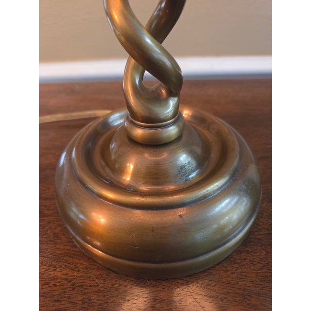 Late 20th Century Brass Finish Twist Candlestick Lamp For Sale - Image 9 of 11