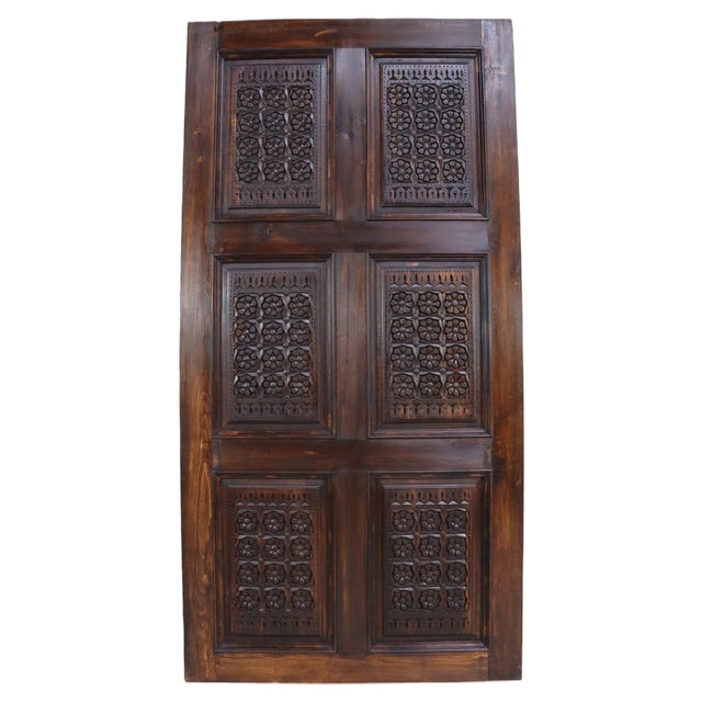 Handmade and Handcarved Sliding Door Panel, Nuristan, Afghanistan, 1920s For Sale