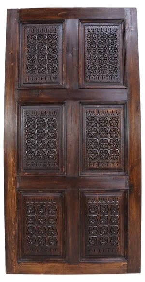 Handmade and Handcarved Sliding Door Panel, Nuristan, Afghanistan, 1920s