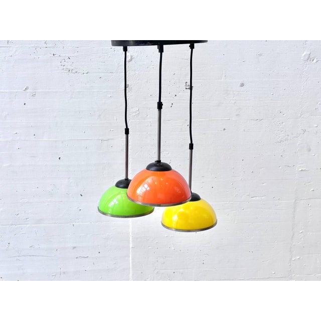 Space Age Pendant Lamp with Colored Metal Shades, 1970s For Sale - Image 13 of 13