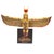 Traditional Monumental Egyptian Revival Statue of Goddess Isis With Open Wings and Gold Red Detailing – 21.5" Wide For Sale - Image 3 of 15