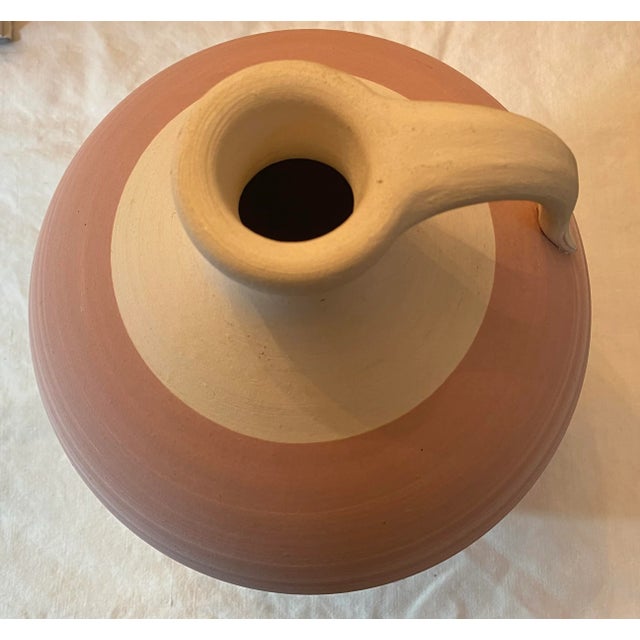 1980s Michael A. Crocker Thrown Stoneware Combed Clay Slip Jug For Sale - Image 10 of 11