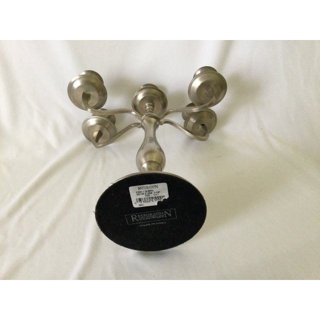 Restoration Hardware Four Arm Five Cup Candle Candelabra For Sale - Image 9 of 17