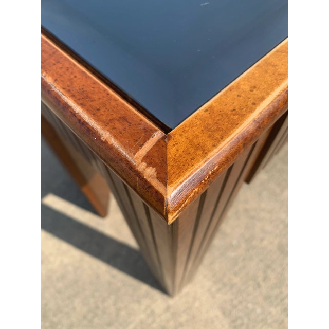 American of Martinsville Mid Century American of Martinsville Smoked Mirror Console Table For Sale - Image 4 of 7