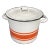 Vintage 1970s-80s Soviet Mid-Century Modern Orange Enamelware Pot With Lid For Sale