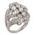 1940s Retro 2.60 Carat Diamond 14k White Gold Cocktail Ring, Size 5.5 For Sale