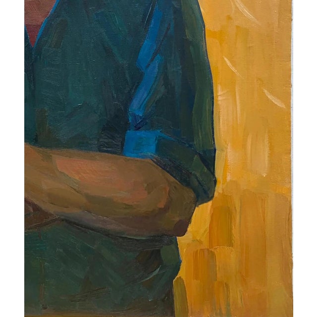 1970s Soviet Era Oil Painting: Ukrainian Socialist Realism Portrait 114-98 For Sale - Image 5 of 6