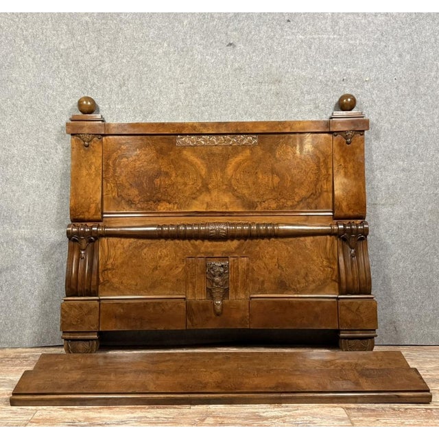 Art Deco Center Bed in Mahogany, 1930s For Sale - Image 6 of 7