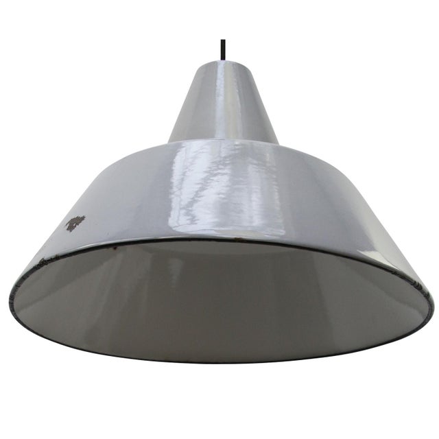 Industrial Industrial Dutch Enamel Factory Pendant Light from Philips For Sale - Image 3 of 6