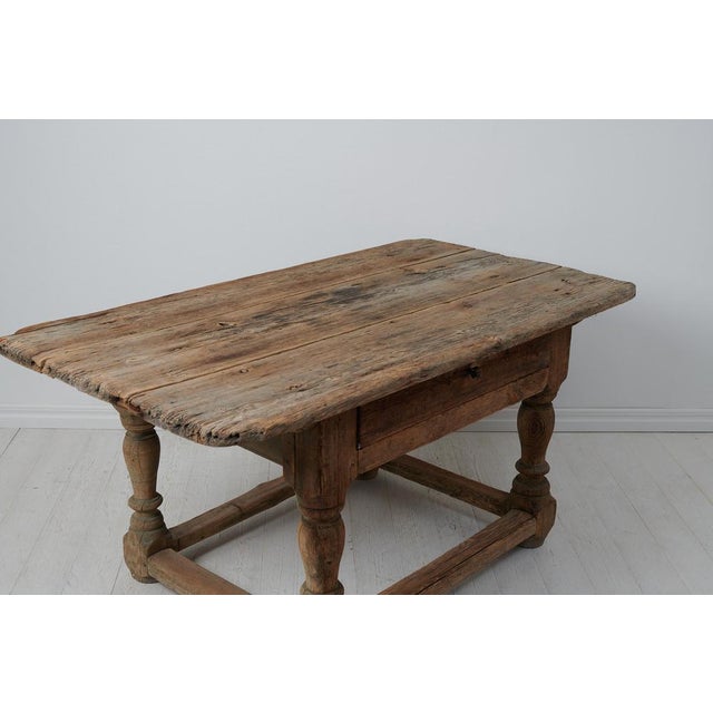 Brown Antique Swedish Baroque Table For Sale - Image 8 of 15