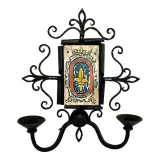 Antique French Wrought Iron Sconce For Sale