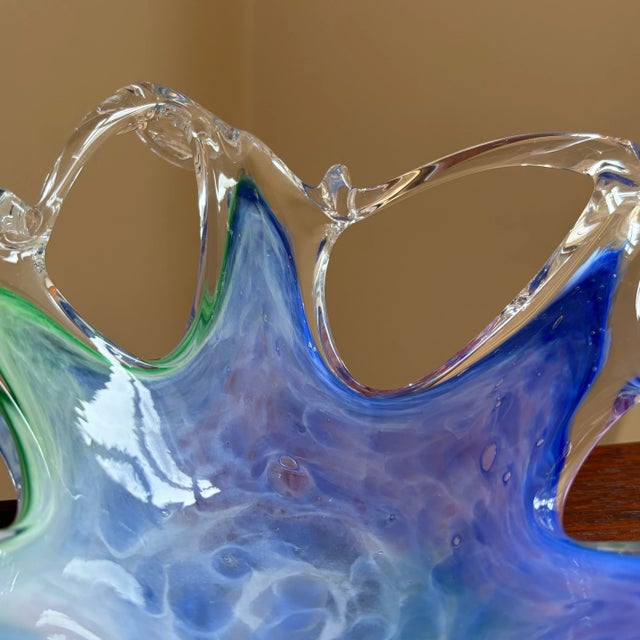 Late-20th Century Murano, Italy Free Form Art Glass Bowl For Sale - Image 9 of 18