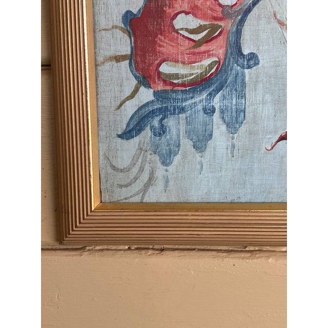 Fine French Chinoiserie Chic Figurative Whimsical Oil on Wood Painting in Gilt Frame For Sale - Image 13 of 18