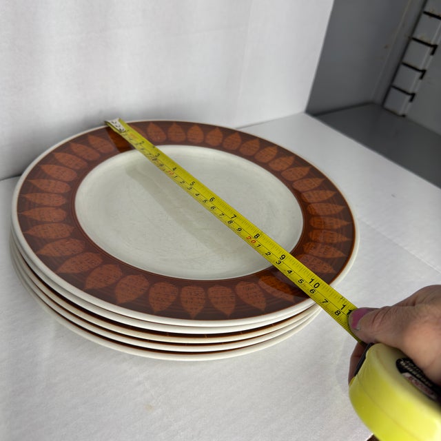 Mid-Century Modern Vintage Franciscan Terra Cotta Dinner Plates- Set of 5 For Sale - Image 3 of 5