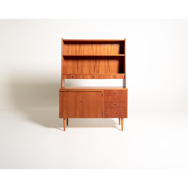 Swedish Teak Bookcase with Desk, 1960s For Sale - Image 11 of 11