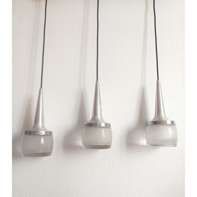 Trois Suspensions Space Age Staff Leuchten 1970, Set of 3 For Sale - Image 11 of 11