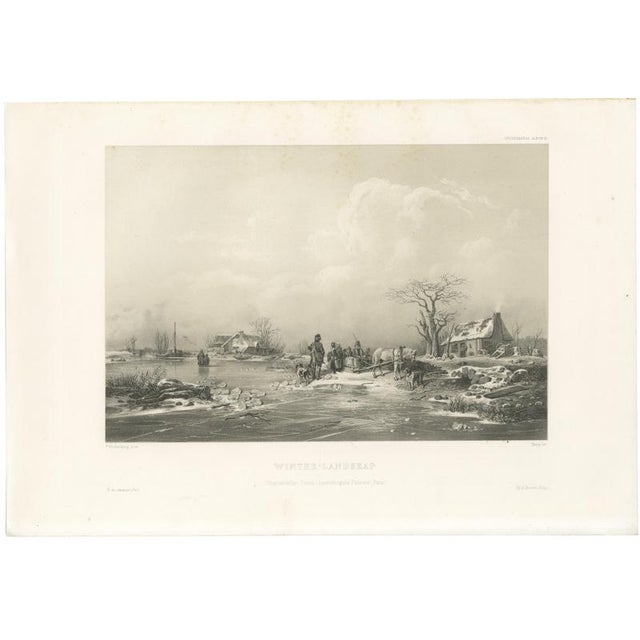 After Pehr Wickenberg, Winter-Landskap, Swedish Winter Scene, 1850, Lithograph For Sale - Image 9 of 9