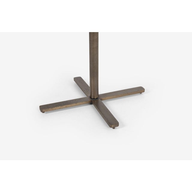 Metal Nicos Zographos Bronze Base End Table With Glass Top 1970's For Sale - Image 7 of 7