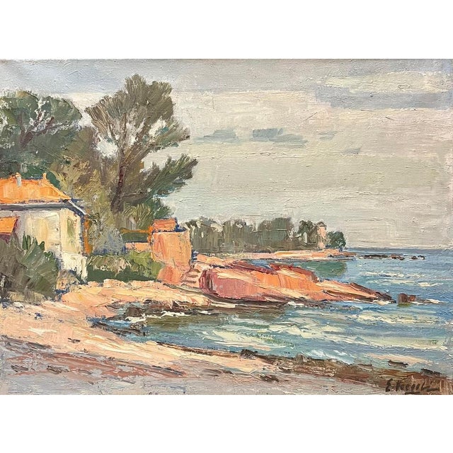 Ernest Voegeli, Seaside at Saint Raphaël, Oil on Canvas For Sale - Image 13 of 13