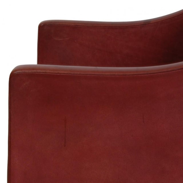 Model 2207 Lounge Chair in Indian Red Anilin Leather by Børge Mogensen, 1990s For Sale - Image 13 of 16