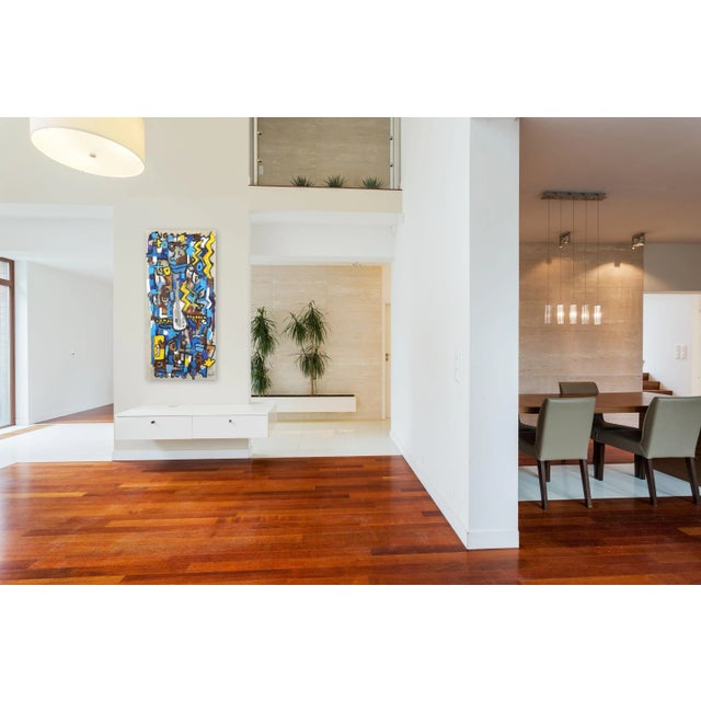 Textile "Electric Jimi" Contemporary Abstract Mixed-Media Painting by Jonas Fisch For Sale - Image 7 of 9