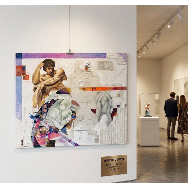 Roberto Nezzi, Essence of Man, Mixed Media on Canvas For Sale - Image 7 of 9