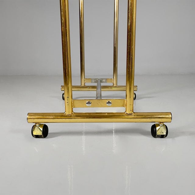 Italian Modern Metal Coat Racks in Gold and Silver Finish with Casters, 1980s, Set of 3 For Sale - Image 13 of 18