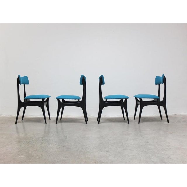Black S3 Dining Chairs by Alfred Hendrickx for Belform, 1950ss, Set of 4 For Sale - Image 8 of 18