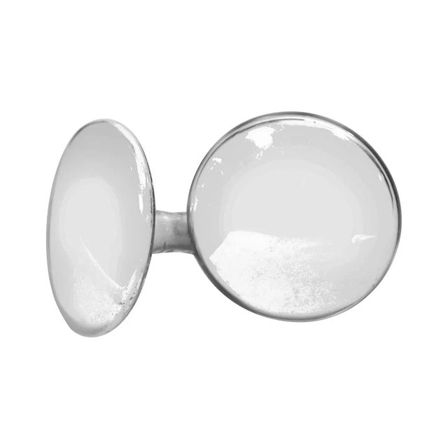 Mid 20th Century Pair of Vintage 3 In. Chrome Plated Round Cabinet Knobs For Sale - Image 5 of 5