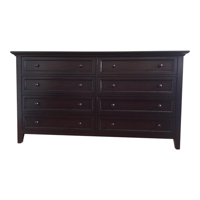 Pottery Barn Hudson Extra Wide Dresser In Mahogany Stain Finish