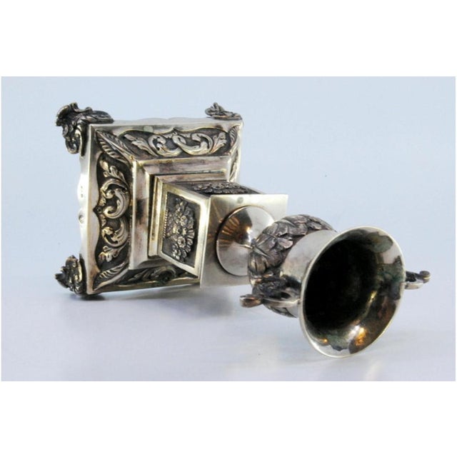 Silver Toothpick Holder with Bowl on Pedestal For Sale - Image 5 of 9