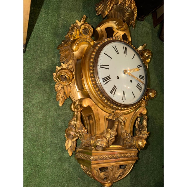 Gustavian (Swedish) Large Swedish Gustavian Cartel Wall Clock For Sale - Image 3 of 10