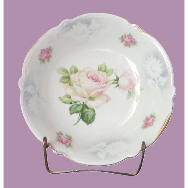 Measures about 2.5" tall and 9" across the top. Antique Porcelain Serving Bowl, Bavaria