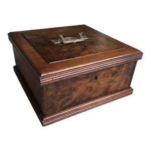 Burl Walnut Cutlery Box, Late 19th Century.
