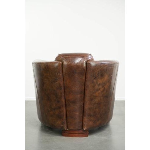Aviator Cowhide Leather Armchair For Sale - Image 4 of 13