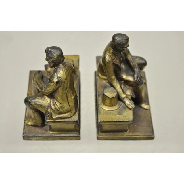 Antique w.v. Egbert Co Seated Abraham Abe Lincoln Metal Bronze Bookends For Sale In Philadelphia - Image 6 of 10