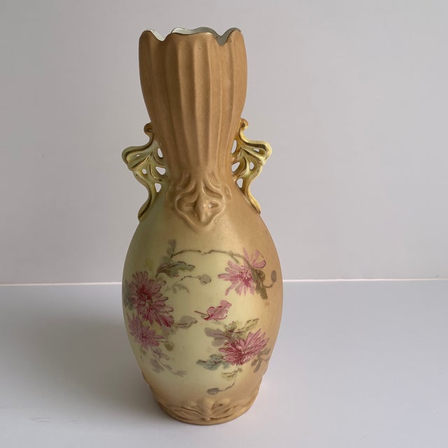 Rudolstadt Flowered Bisque Vase For Sale - Image 4 of 4