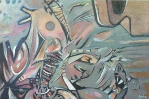 "Songwriting" Surreal Oil and Acrylic Painting by Scott Spencer