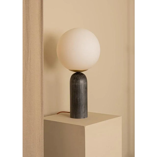 Black Marble and Steel Atlas Table Lamp by Simone & Marcel For Sale - Image 4 of 6