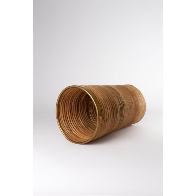 Mid-Century Copper and Bamboo Umbrella Stand, Italy, 1960s For Sale - Image 4 of 6