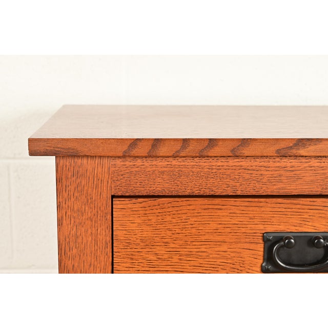 Stickley Style Mission Oak Arts & Crafts Bookcase or Bar Cabinet For Sale - Image 9 of 16
