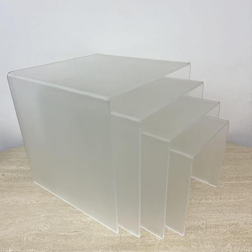 Acrylic Glass Nesting Tables, 1970s, Set of 4 For Sale - Image 13 of 18