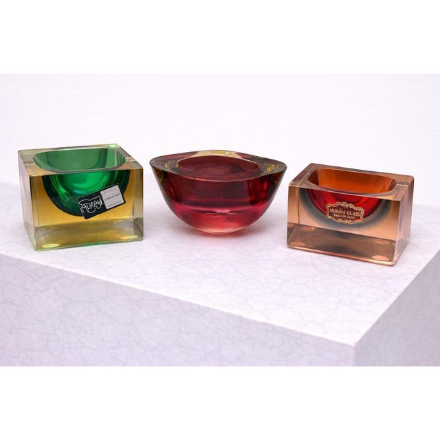 Vintage Murano Sommerso Glass Bowls by Flavio Poli for Seguso, Italy, 1950s, Set of 3 For Sale - Image 6 of 9