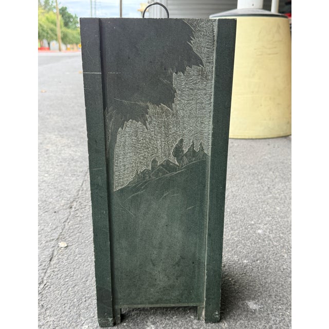 1950s Italian Slate Umbrella Stand More of a work of art than umbrella stand. All 4 sides have different etchings of...