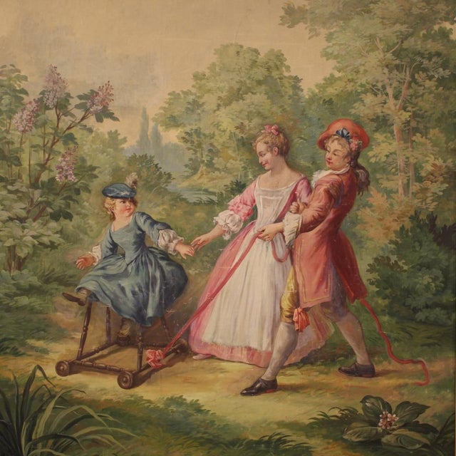 Italian Artist, Romantic Scene, 20th Century, Oil on Canvas, Framed For Sale - Image 9 of 17