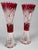 French Early 20thC Bohemian Red Cut Crystal Vases - Pair For Sale - Image 3 of 12
